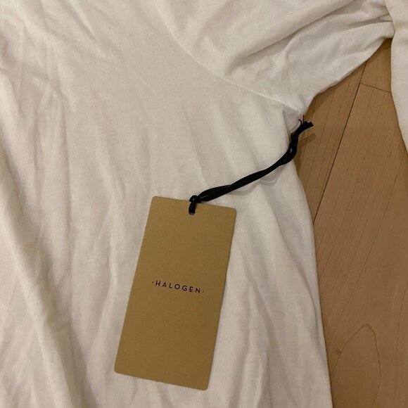 HALOGEN BNWT White Long Sleeve Top Mock Neck New Sz Medium - Picture 3 of 5